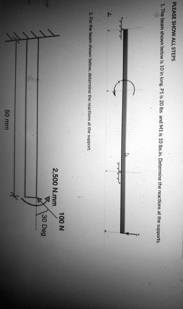 Statics PLEASE SHOW ALL STEPS 2. For the beam shown below, determine ...