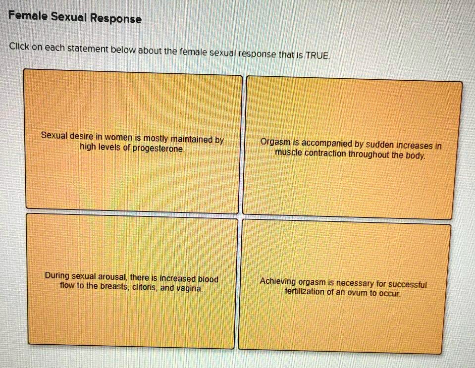 SOLVED Female Sexual Response Click on each statement below about