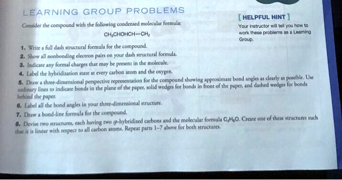 learning group problems helpful hint consider the compound with the ...