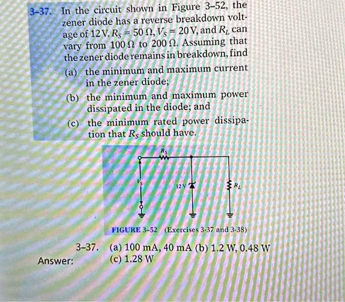 SOLVED Texts 337. In the circuit shown in Figure 352, the zener