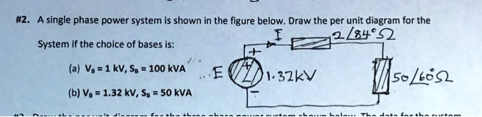 A single-phase power system is shown in the figure below. Draw the per ...