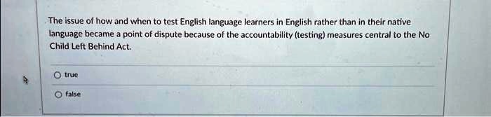 the issue of how and when to test english language learners in english rather than in their native language became a point of dispute because of the accountability testing measures central t 01894