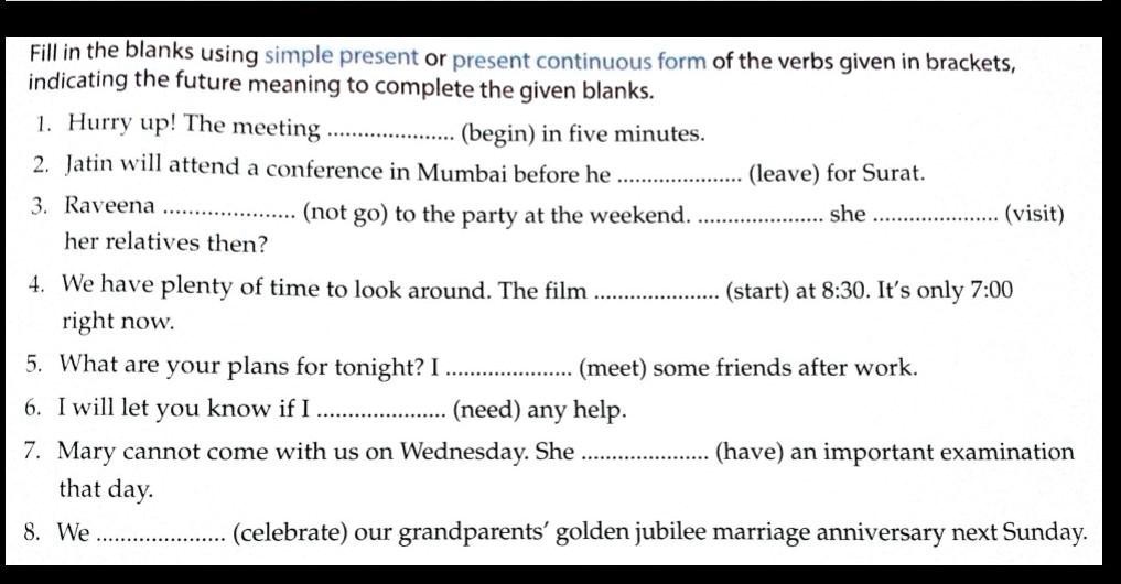 4 316 Complete the dialogue with the present simple or continuous form of  the verbs in brackets -  com