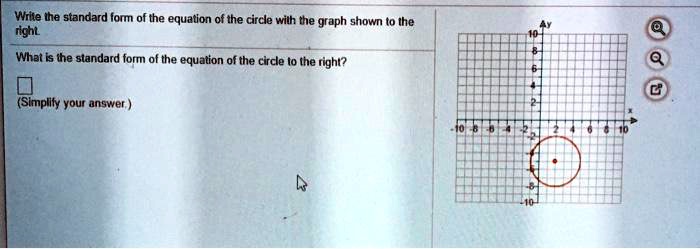 Write the standard form of the equation of the circle with...