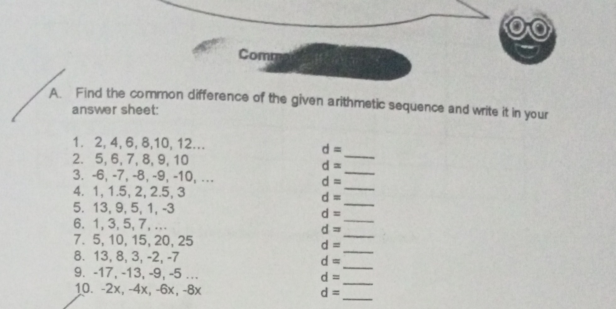 What is the common difference for the arithmetic sequence 4 6 8 10 12?