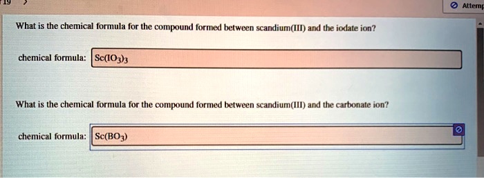 SOLVED: atteme What is the chemical formula for the compound formed