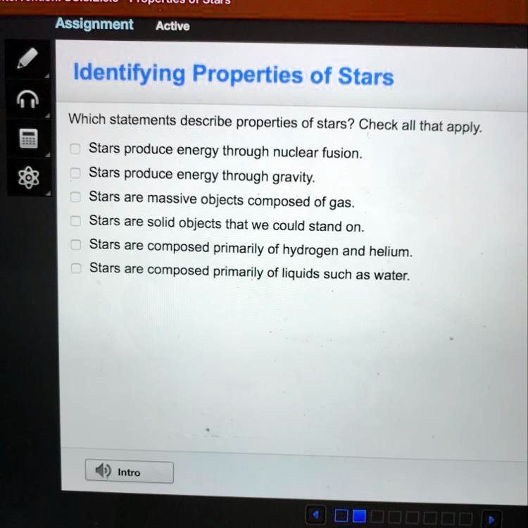 SOLVED 'which statements describe properties of stars? Assignment