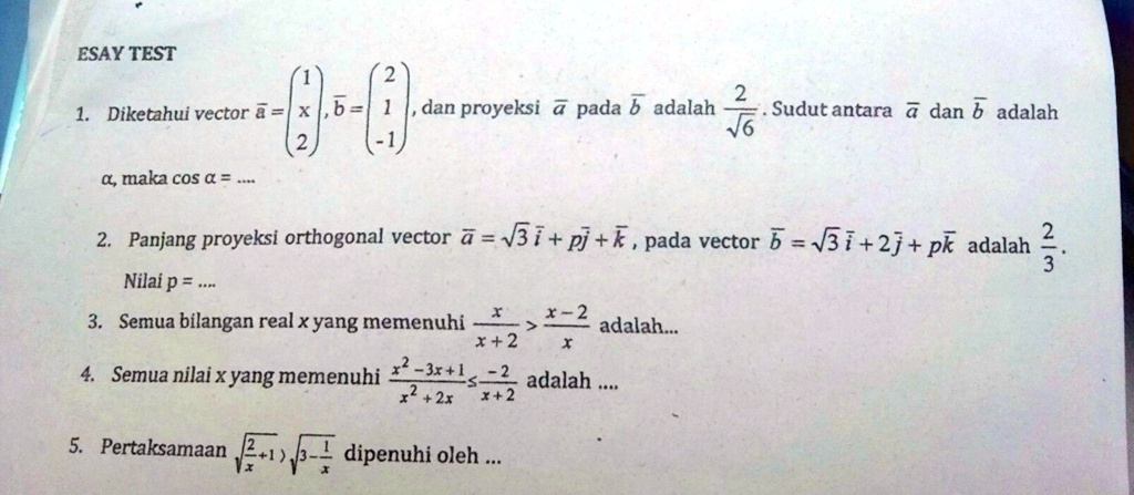 SOLVED: Materi :Vektor dan pertidaksamaan Kelas :X SMA #NoSpam # ...