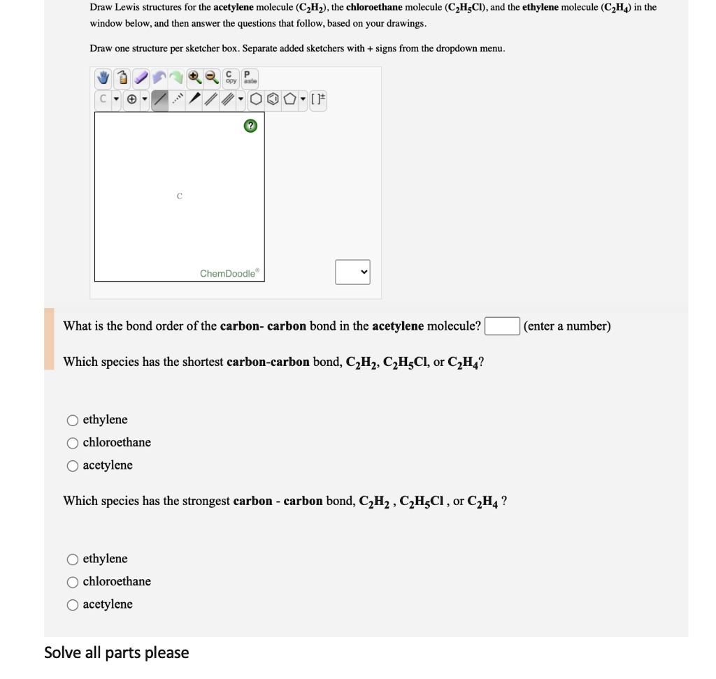 SOLVED Draw Lewis structures for the acetylene molecule C2H2