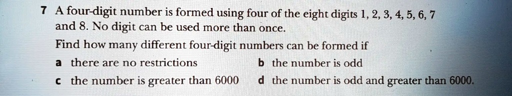the smallest 4 digit number formed using four different digits is