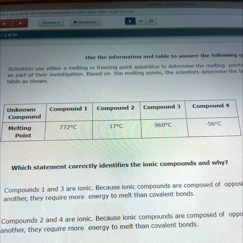 SOLVED Use the information and table to answer the following question