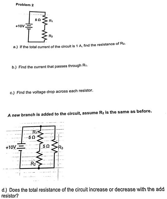 SOLVED Problem2 b.Find the current that passes through R1. c.) Find