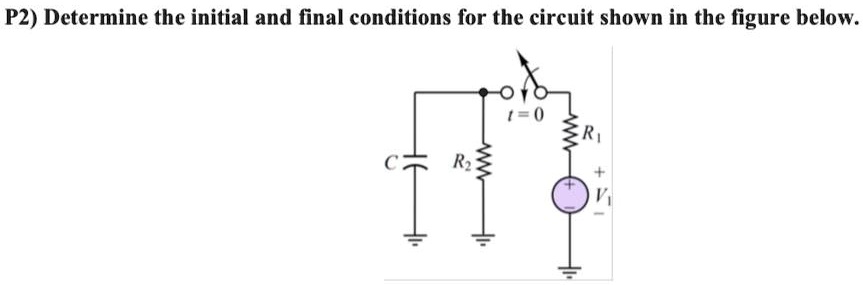 P2) Determine the initial and final conditions for the circuit shown in ...