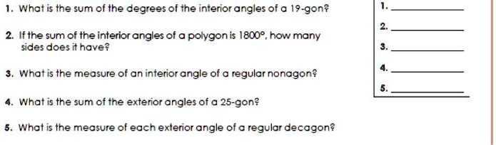 Interior Angles Of A 19 Gon