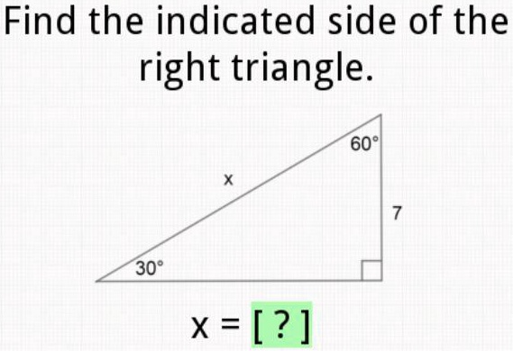 Solved Find The Indicated Side Of The Right Triangle Find The Solved Find The Indicated Side Of The Right Triangle Find The
