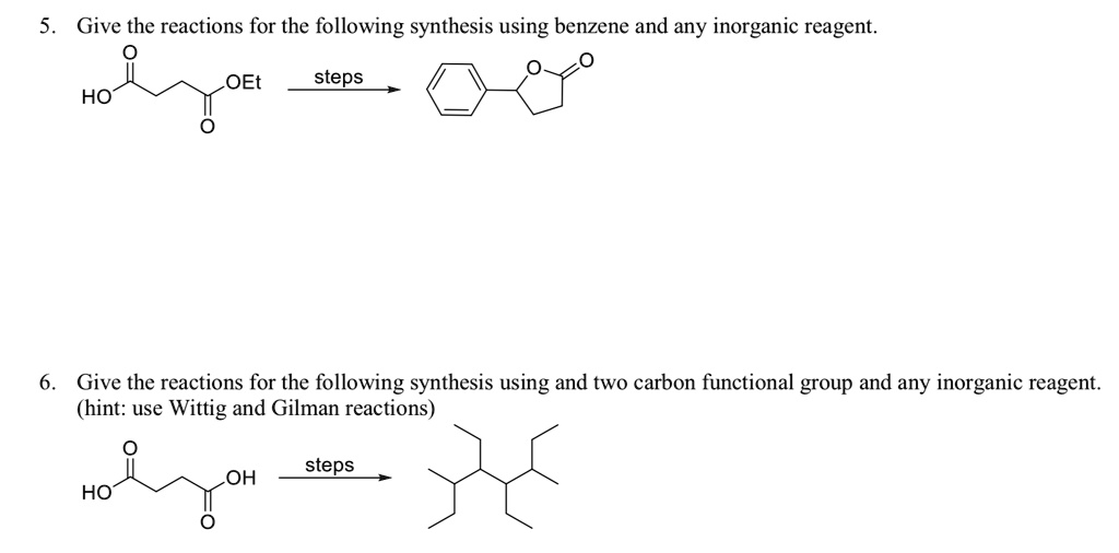 SOLVED: Give the reactions for the following synthesis using benzene ...