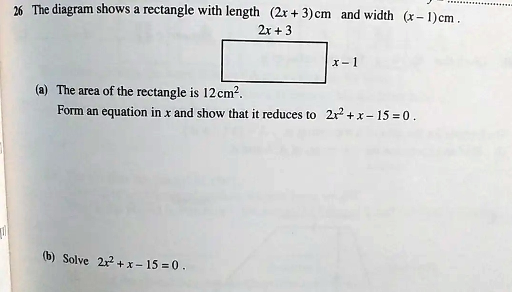 video-solution-26-the-diagram-shows-a-rectangle-with-length-2x-3-cm