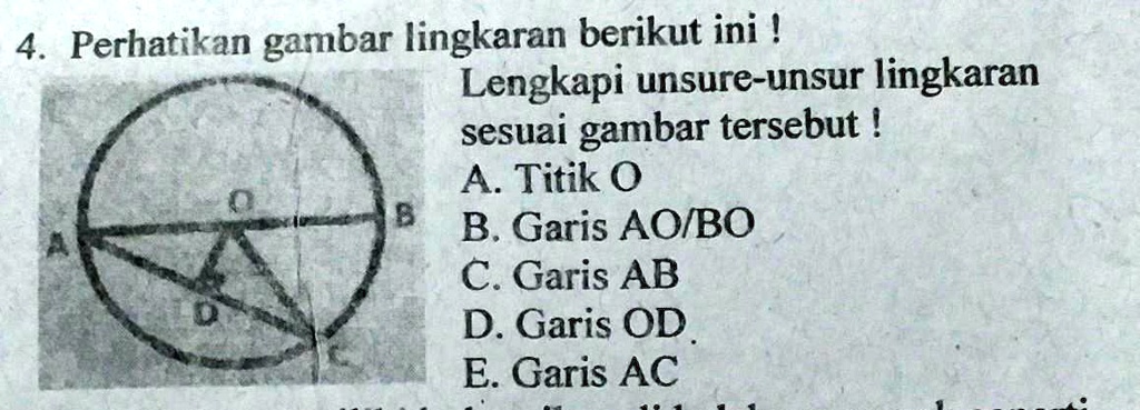 SOLVED: Perhatikan Gambar Lingkaran Berikut Ini!Lengkapi Unsure-unsur ...