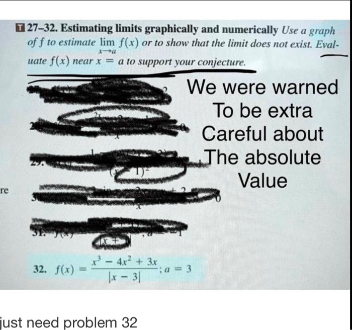 SOLVED: 027-32. Estimating limits graphically and numerically Use a ...