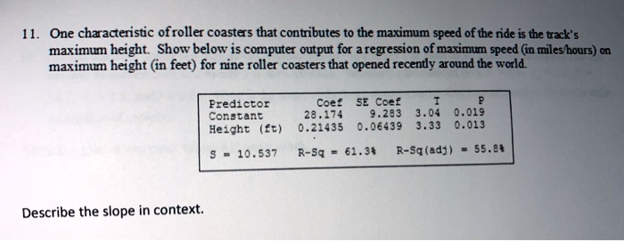 SOLVED: One characteristic of roller coasters that contributes to the ...