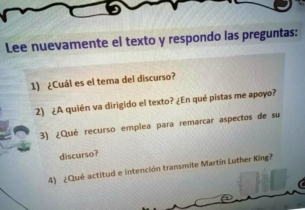 SOLVED: hay Mira si te salio respondo las preguntas: Lee nuevamente el