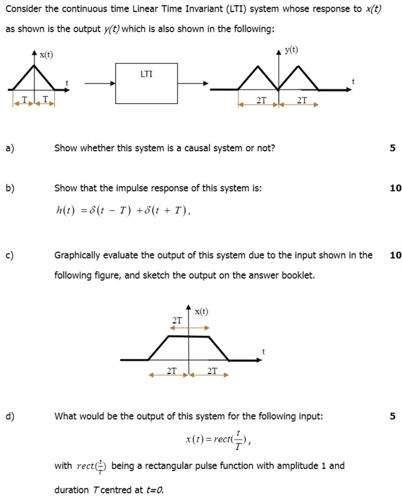 SOLVED: Consider the continuous-time Linear Time Invariant (LTI) system ...