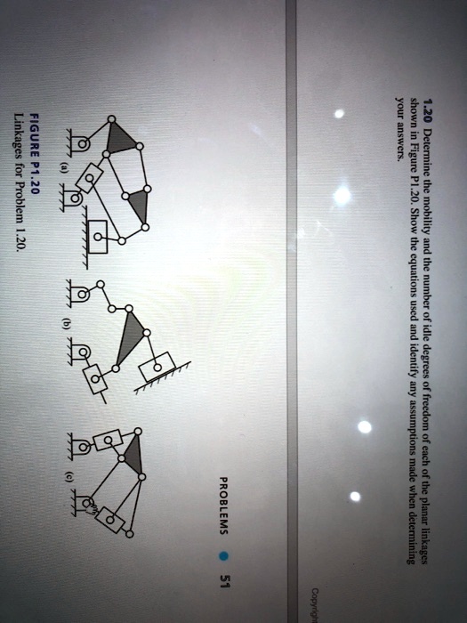 SOLVED: FIGURE P1.20 A) Your Answers. Linkages For Problem 1.20. (b) 9 ...