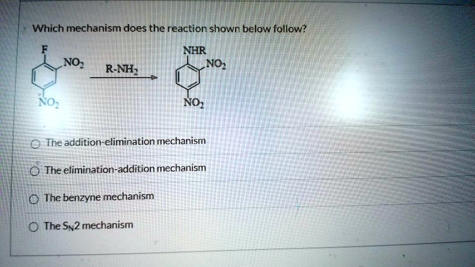 Solved which mechanism does the reaction shown below follow nhr no