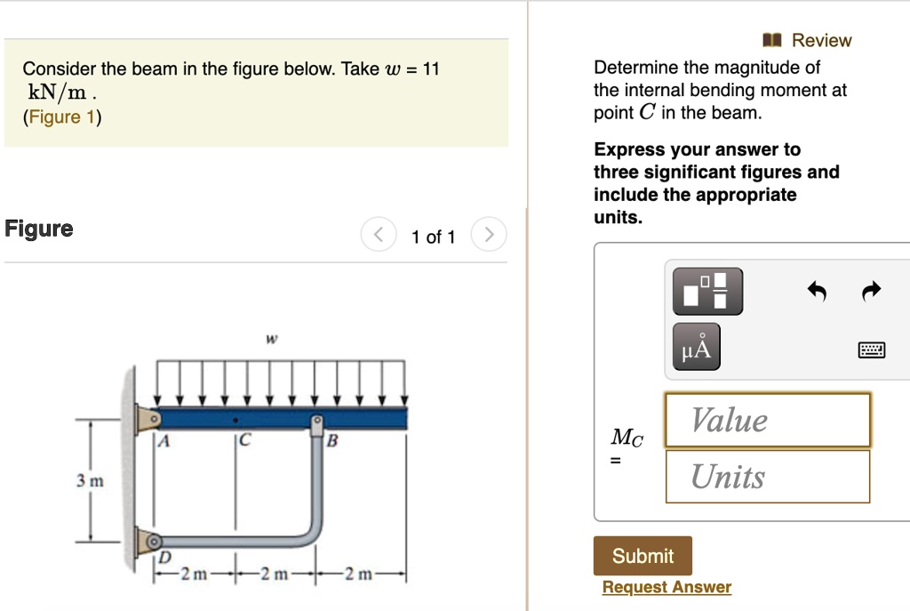 review determine the magnitude of the internal bending moment at point ...