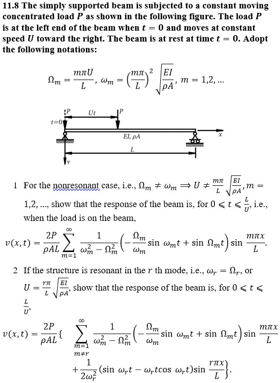 11.8 The simply supported beam is subjected to a constant moving ...