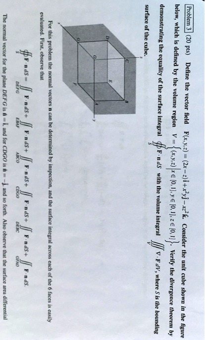 Solved Which 1l Pts V The The Of The Surface Integral Hi Region Field 8 2 6 1 Ji Vj Volunie Integral 2k Lp Verily The Dv The Unit 1 Cube