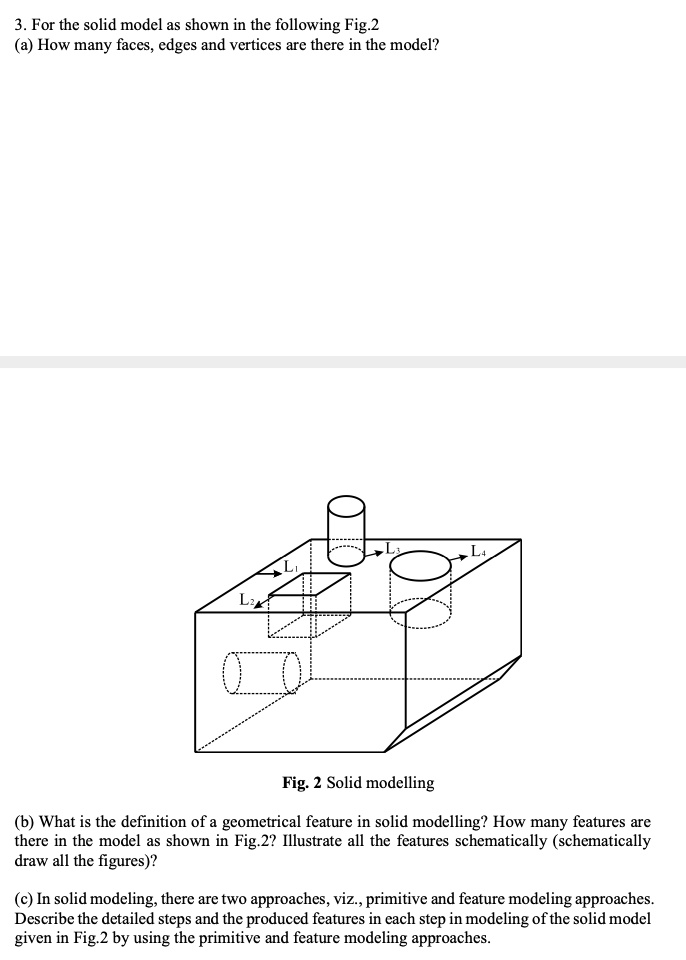 SOLVED 3. For the solid model as shown in the following Fig.2 a How