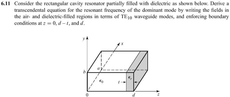 VIDEO solution: 6.11 Consider the rectangular cavity resonator ...