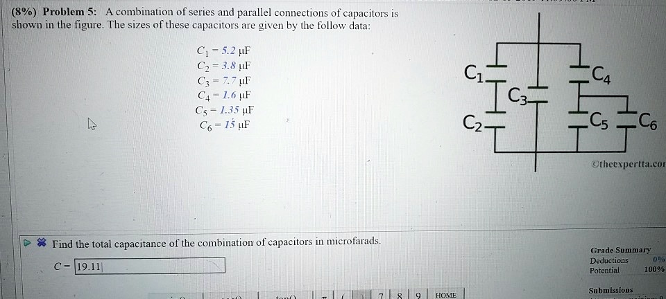 SOLVED: (8%) Problem A Combination Of Series And Parallel Connections ...