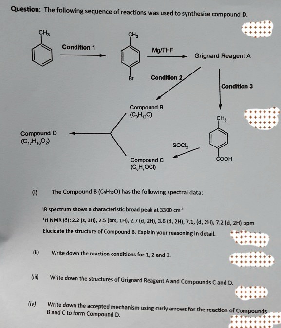 SOLVED: Question: The following sequence of reactions was used to ...