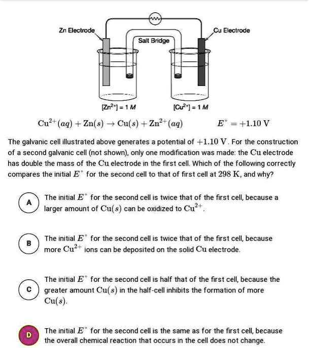SOLVED Zn Electrode Cu Electrode Sall Bndge [Zn? ] =1M [Cv? ] 1m Cu?+ (aq) + Zn(8) Cu(s) Zn