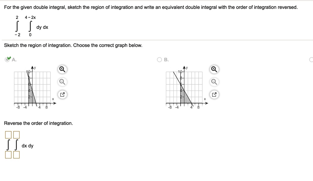 SOLVED: For the given double integral, sketch the region of integration ...