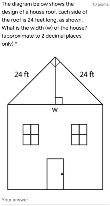 The diagram below shows the 10 points design of a house roof. Each side ...