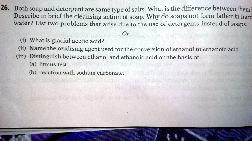 Explain the cleansing action deals of detergents