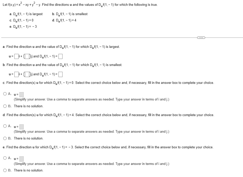 SOLVED Let F x y 2 Xy Y2 Y Find The Directions U And The solved-let-f-x-y-2-xy-y2-y-find-the-directions-u-and-the