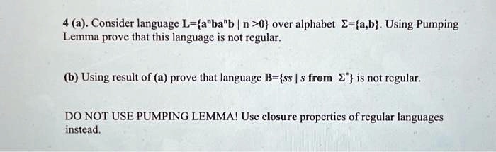 SOLVED: 4a. Consider The Language L = Abab | N > 0 Over The Alphabet ...