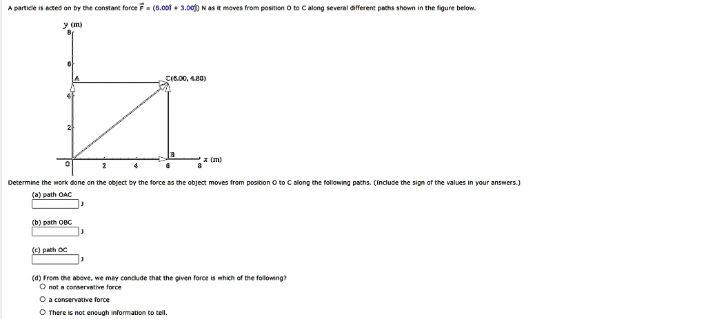 solved-a-particle-is-acted-on-by-the-constant-force-f-8-00-3-00j