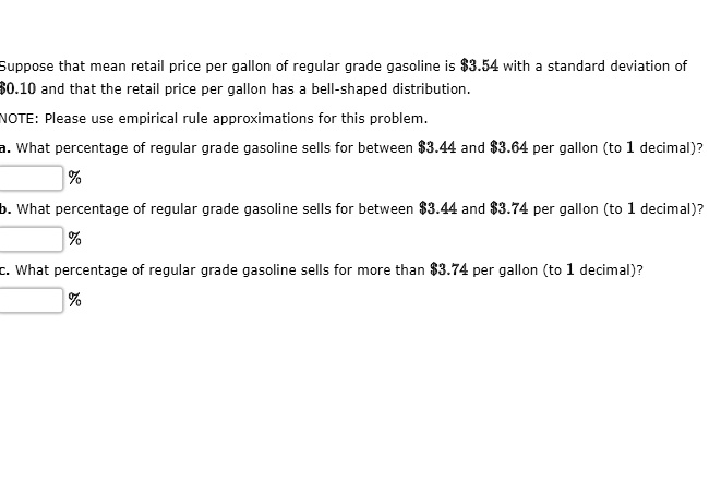 Suppose That Mean Retail Price Per Gallon Of Regular SolvedLib