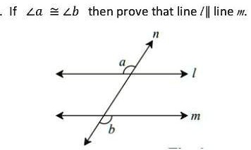 SOLVED: If âˆ A â‰… âˆ B, then prove that line l || line m. If line l ...