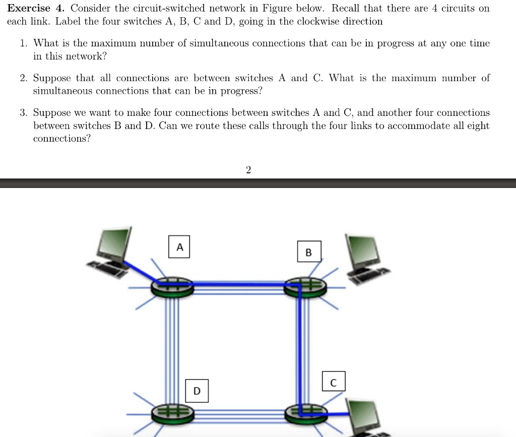 Exercise 4. Consider the circuitswitched network in the Figure below
