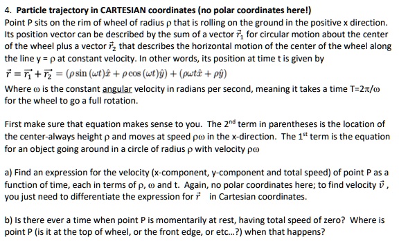 particle trajectory in cartesian coordinates no polar coordinates herel ...