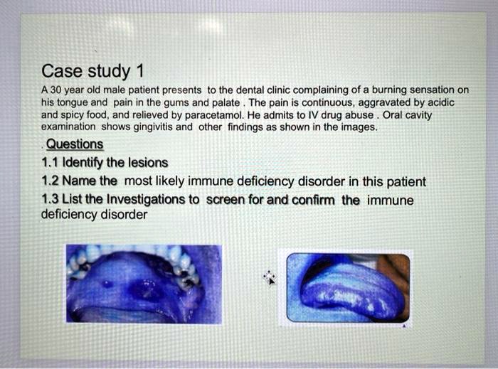 SOLVED Case study A 30 year old male patient presents to the dental