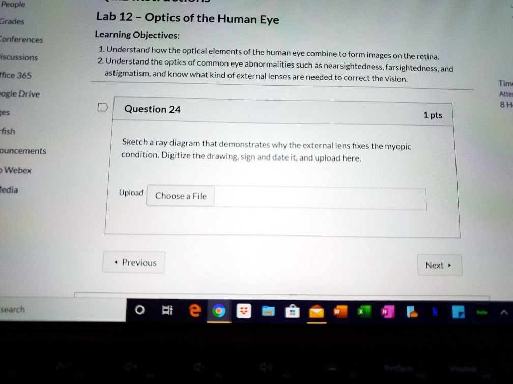 SOLVED: People Grades Lab 12 - Optics of the Human Eye Learning ...
