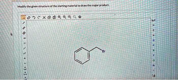 Modify the given structure of the starting material to draw the major ...