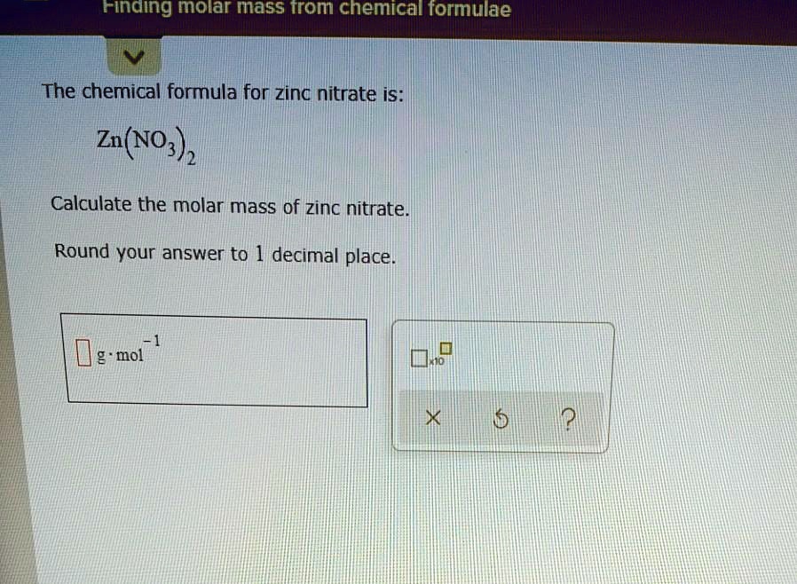 SOLVED Finding molar mass from chemical formula The chemical formula